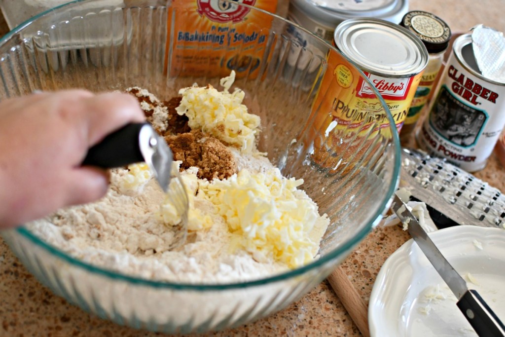 using a pastry cutter to make scones