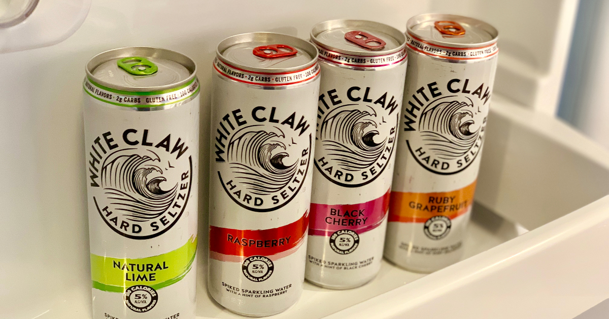 White Claw in fridge door