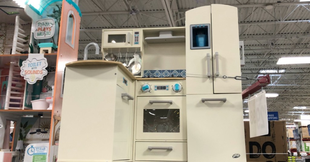 shelf in store with kids kitchen on it