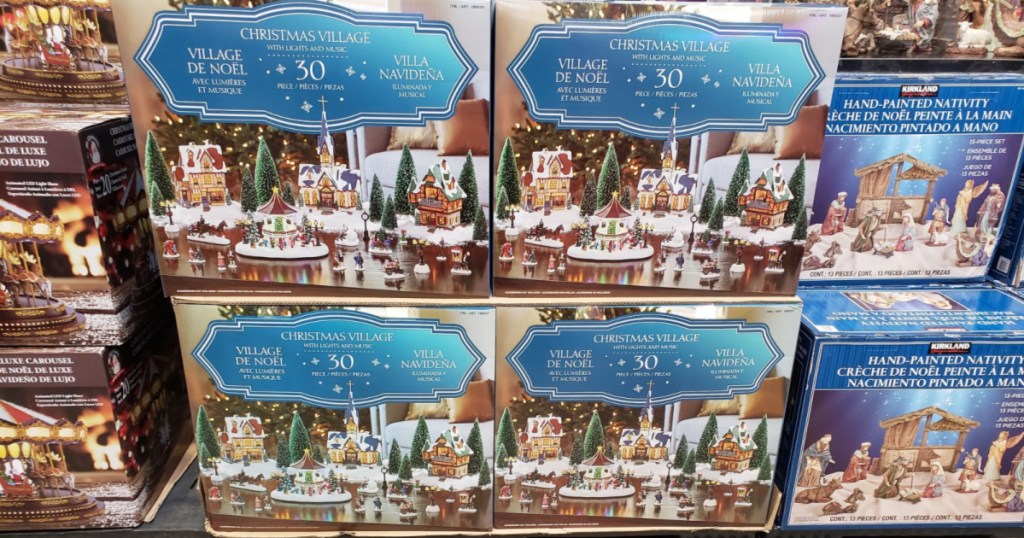 christmas village decor set boxes at costco