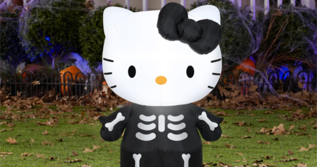 hello kitty halloween inflatable in yard