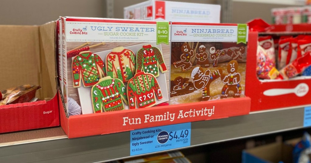 ALDI Crafty Cookie Kits on shelf at store