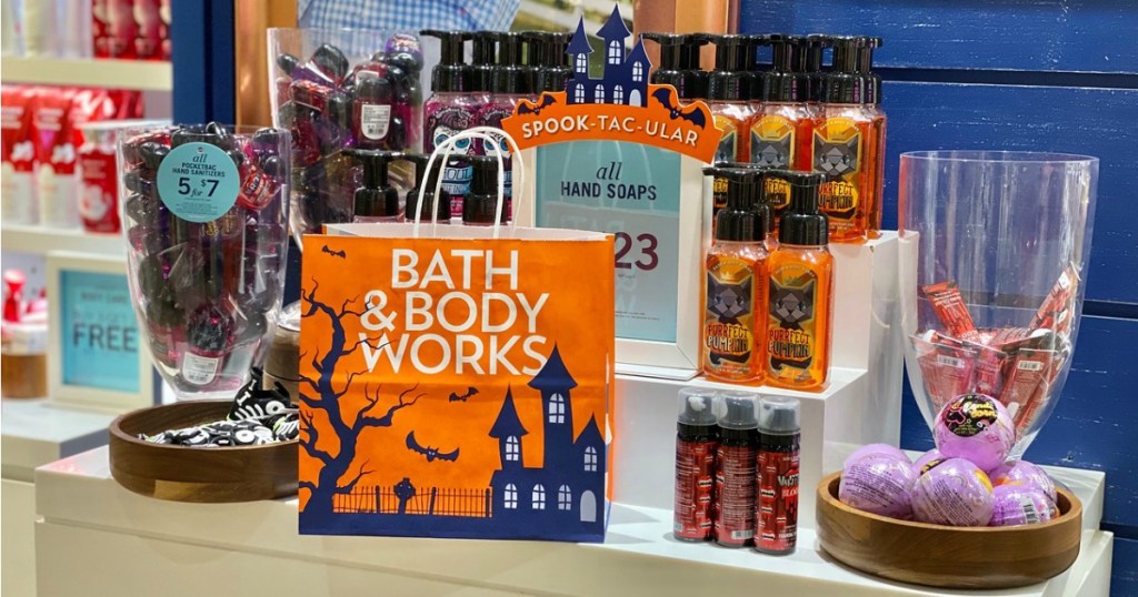 Bath and Body works Fall items on display table