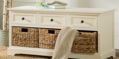 Wood Storage Bench w/ Baskets Only $135.99 Shipped (Regularly $230)