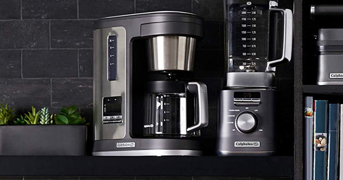 coffee maker in kitchen by other appliances