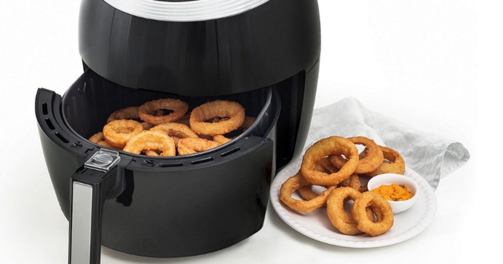 Cooks 5.3-Quart Air Fryer with onion rings