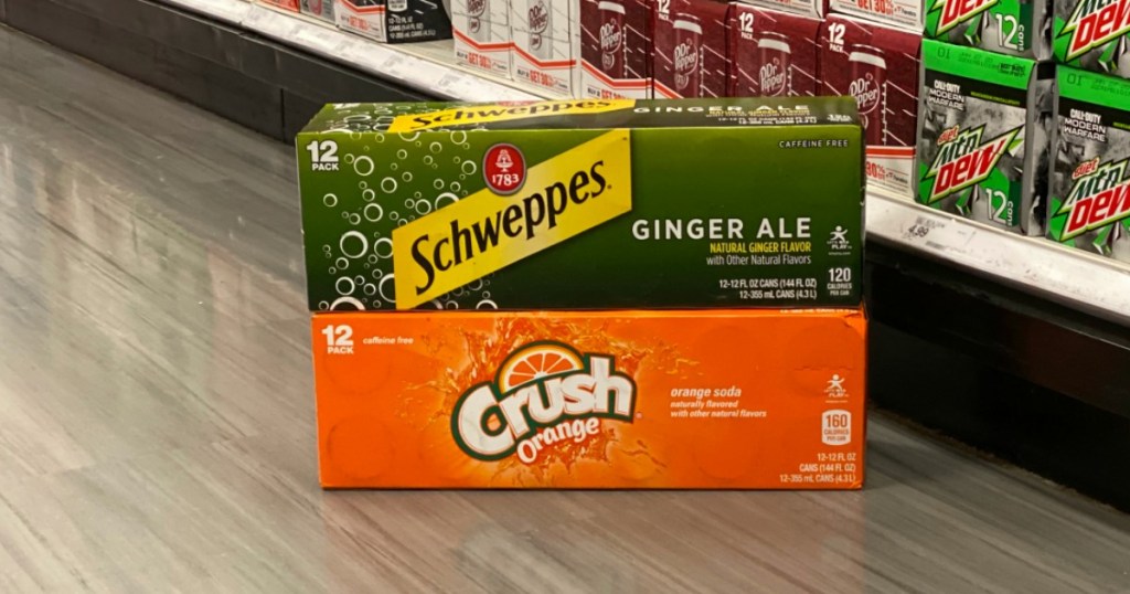 Crush and Schweppes 12 packs on Target floor