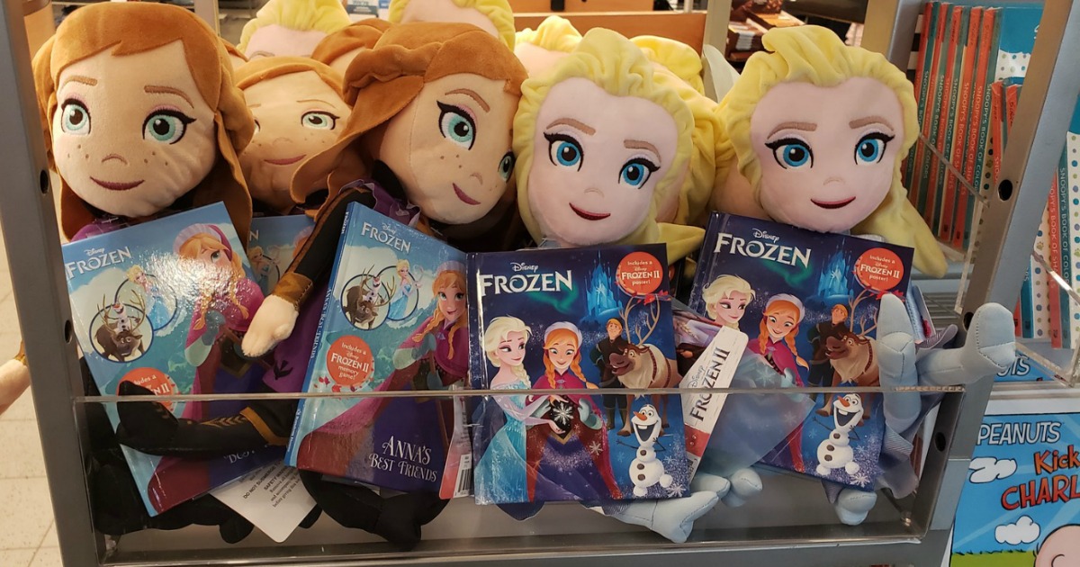 Disney Frozen Kohl's Plush Book Bundle - Elsa & Anna on display in-store