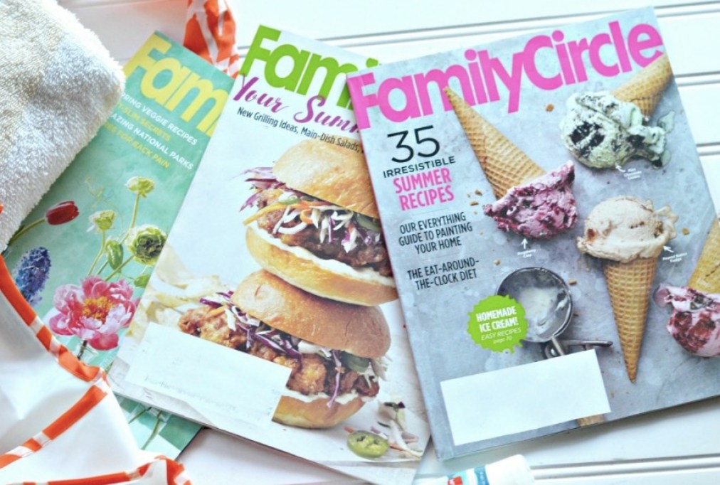 Family Circle Magazines on table