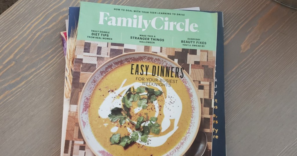 Family Circle Magazine on table