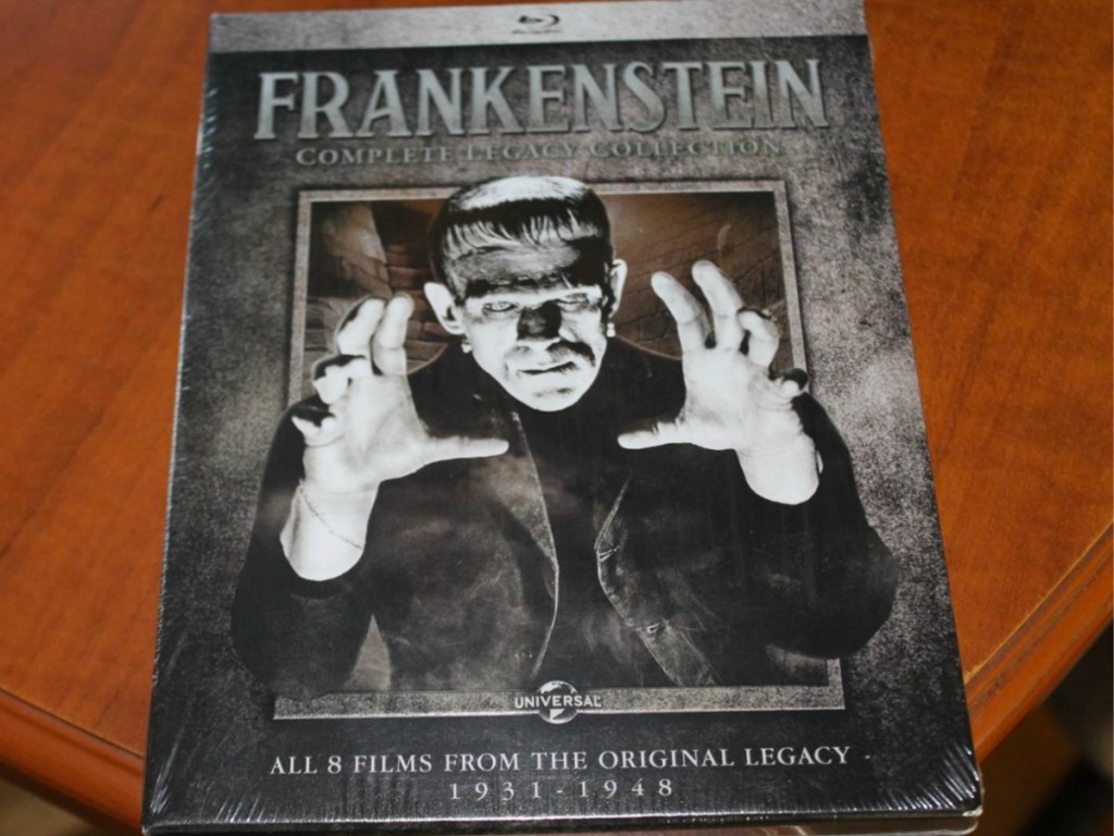 Frankenstein classic film on blu-ray in case on table