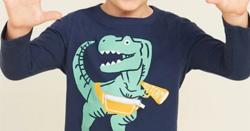 boy wearing graphic critter tee from old navy