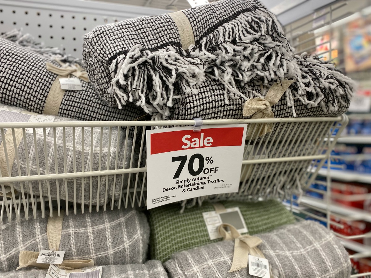 Joann's Simply Autumn Throws in Bin