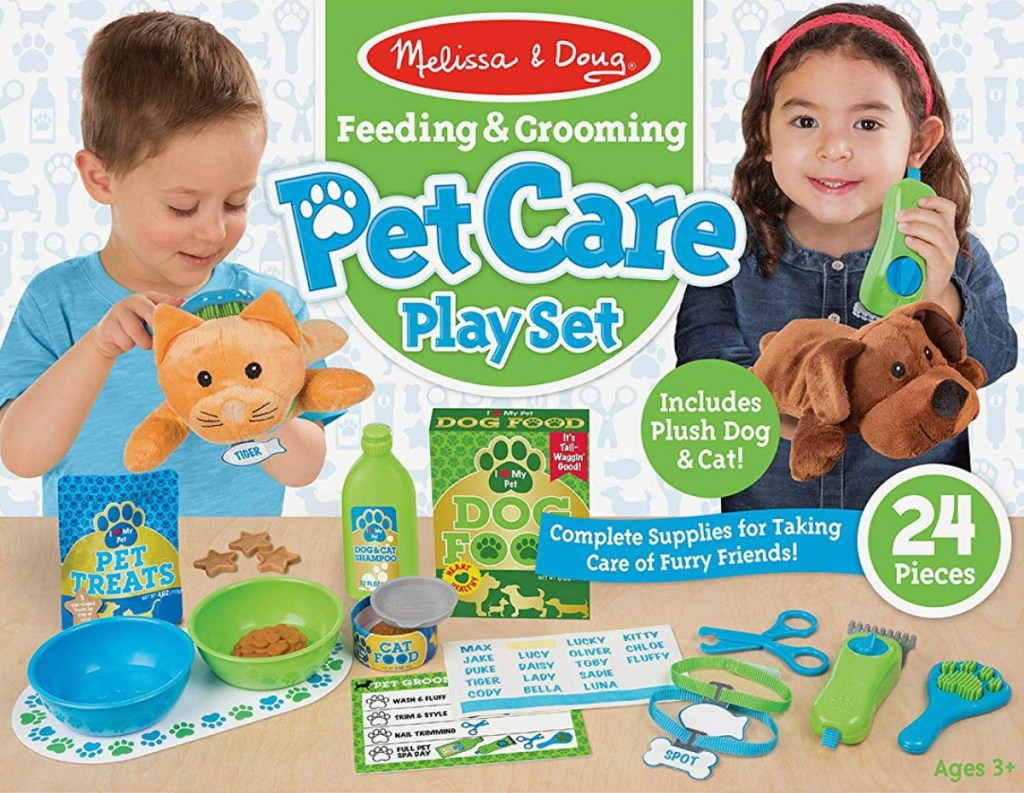 Melissa & Doug Feeding & Grooming Pet Care Play Set in box