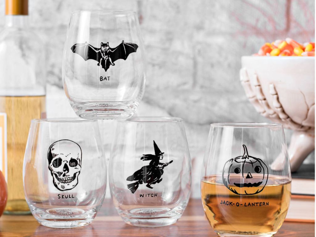 Molly Hatch Halloween Wine Glass, Set of 4