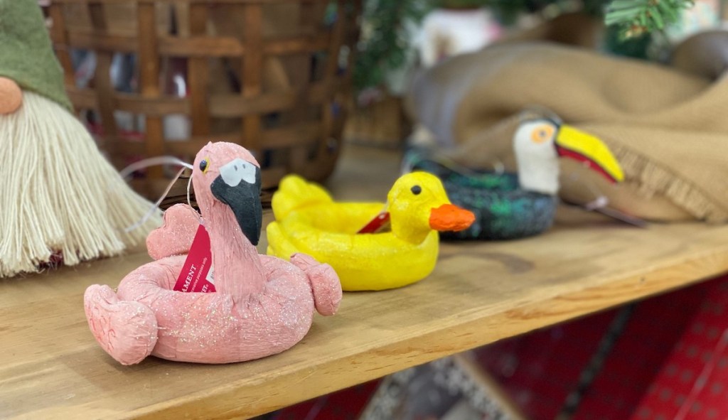 flamingo duck pelican pool floats christmas ornaments