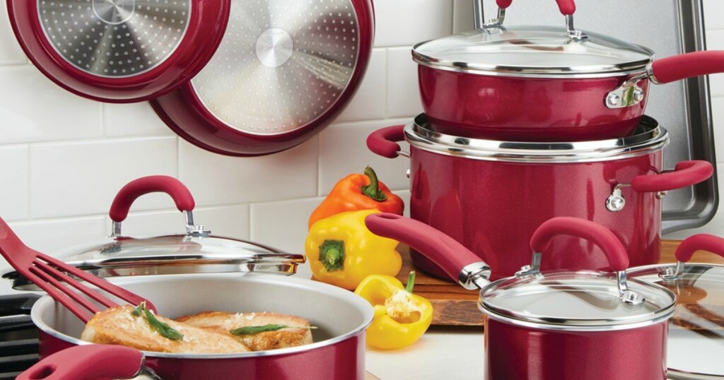 Rachael Ray Cookware set on stove