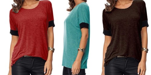 Sarin Mathews Loose-Fit Casual Tees as Low as $11 on Amazon