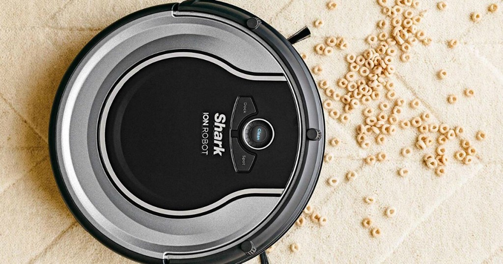 Shark Ion Vacuum cleaning up cheerios