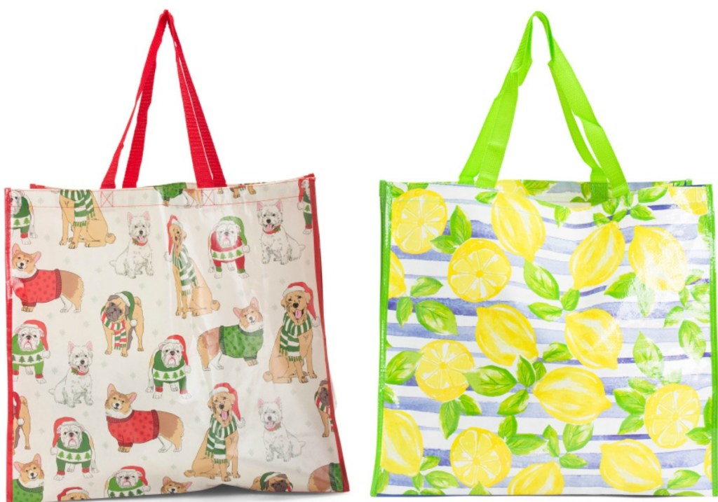 Two styles of TJMaxx reusable bags