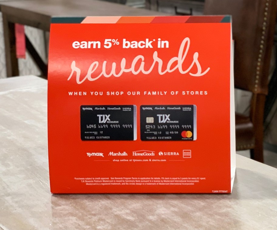 TJX credit card information for TJ Maxx