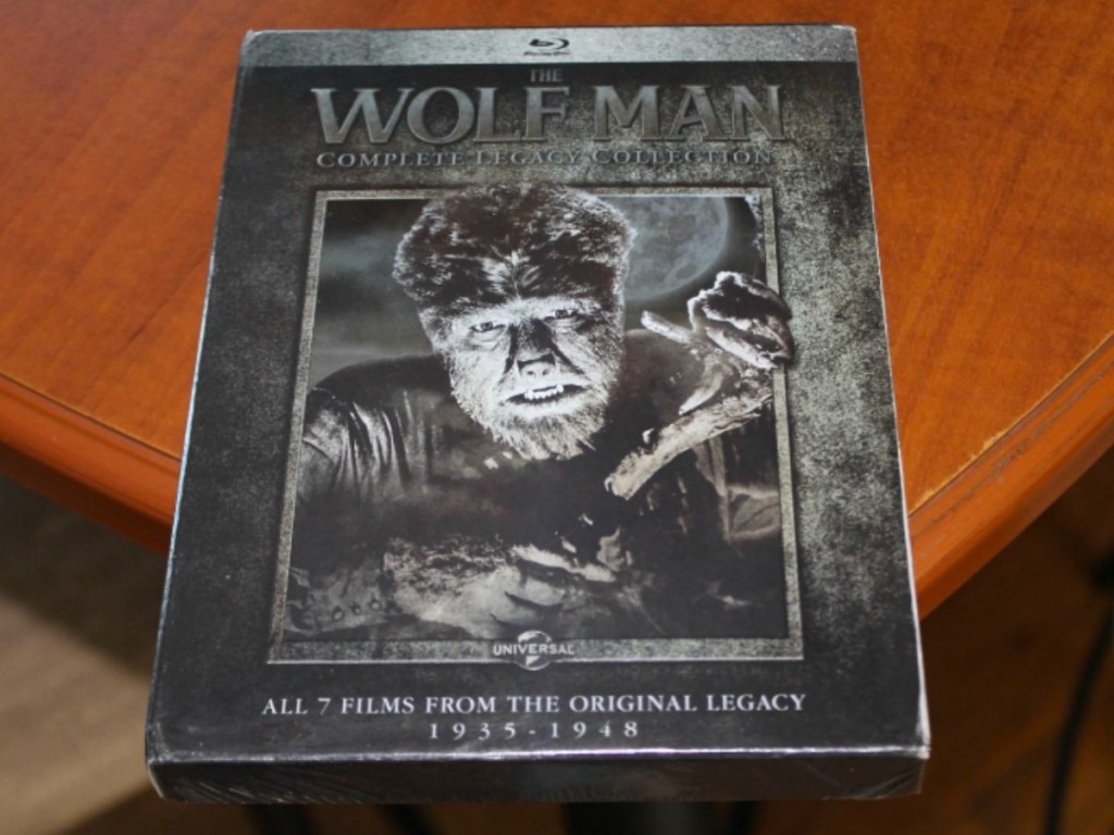 The Wolf Man Complete Legacy Blu-ray in case on table