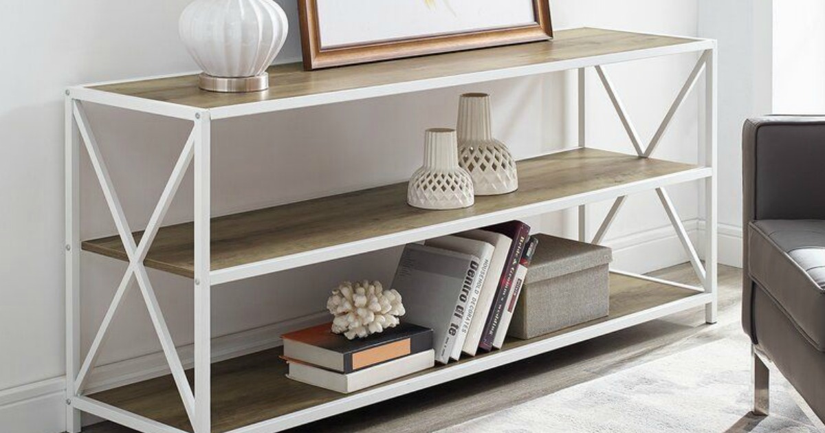 TV stand in white wood