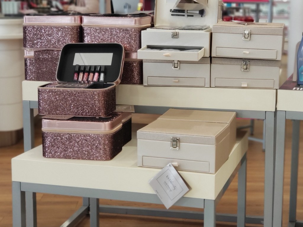 ulta love makeup collection and sparkle collection on display in store