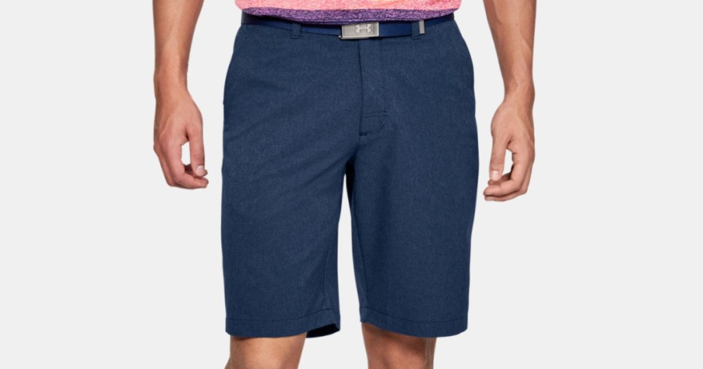 man wearing under armour shorts