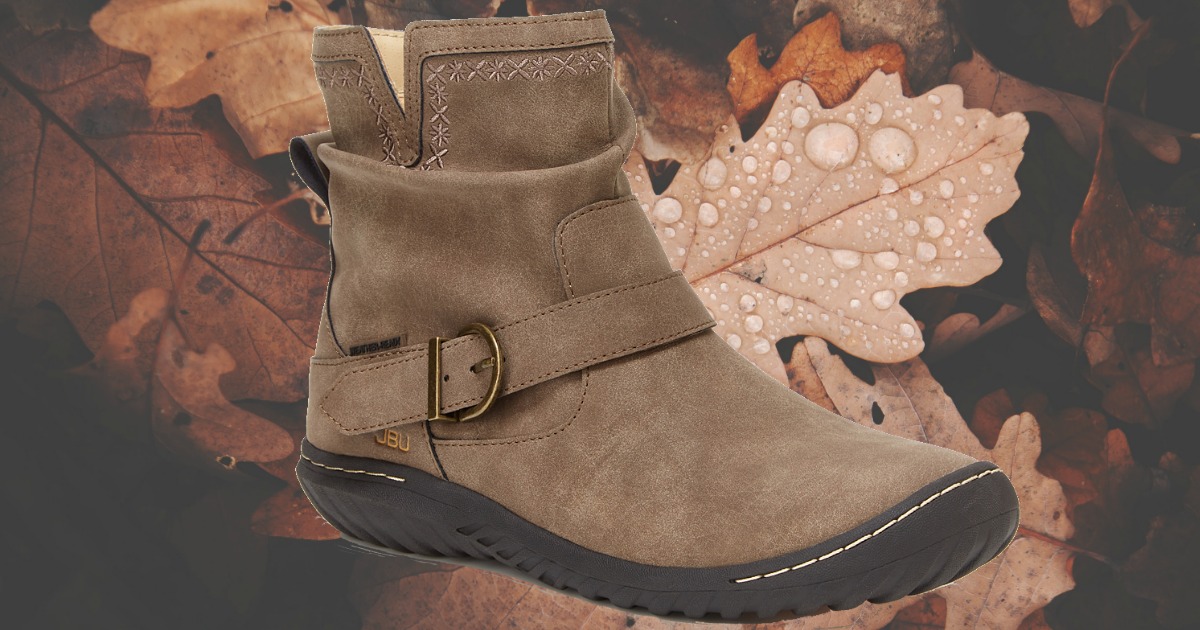 Women's Jambu Dottie Boots in front of leaves