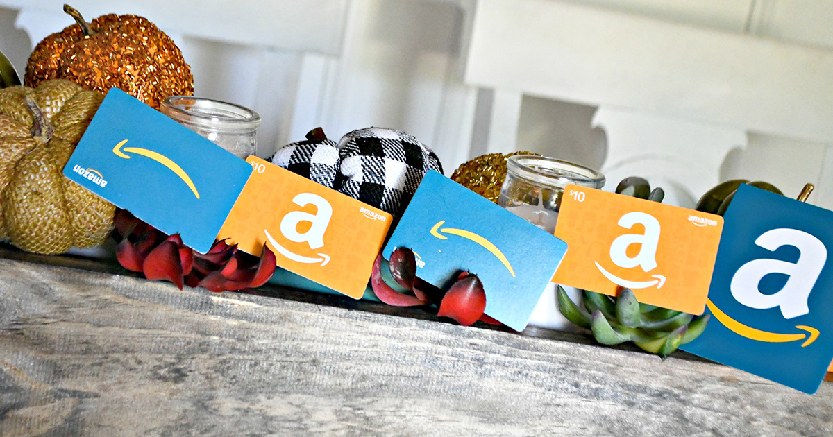 Amazon gift cards in a pumpkin centerpiece