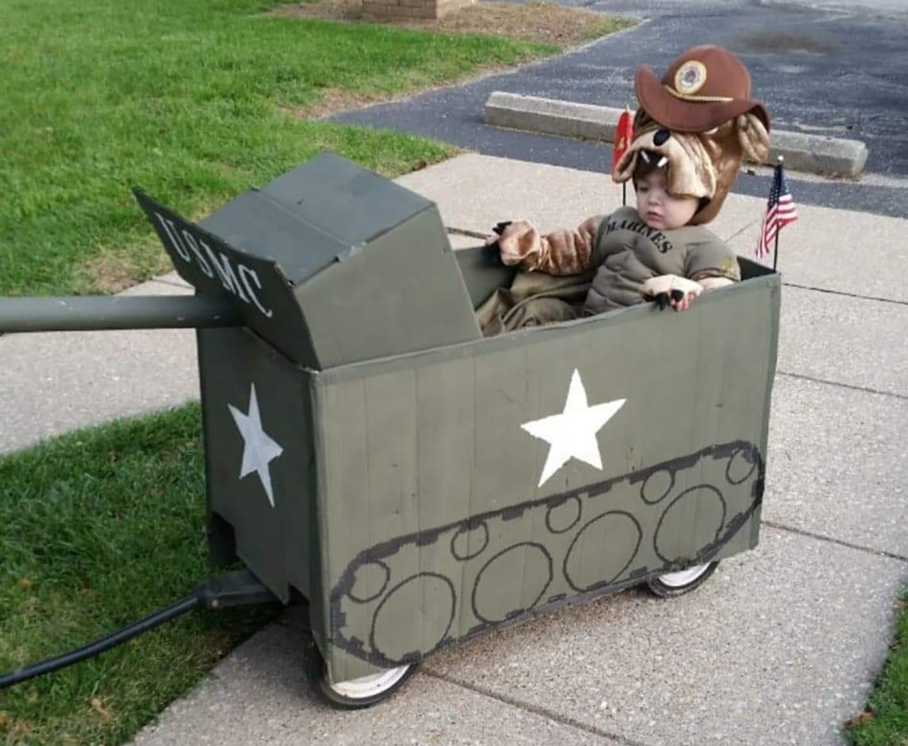 Army Halloween wagon