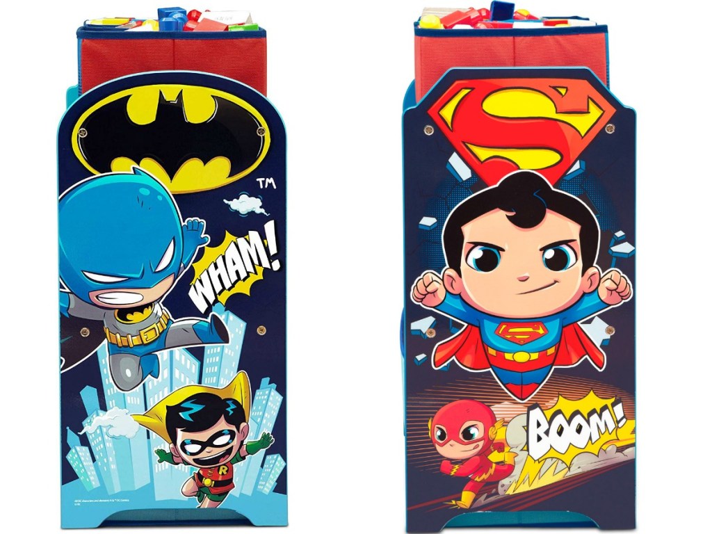 DC characters painted on wood