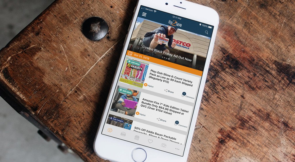 Deals feed on Hip2Save app
