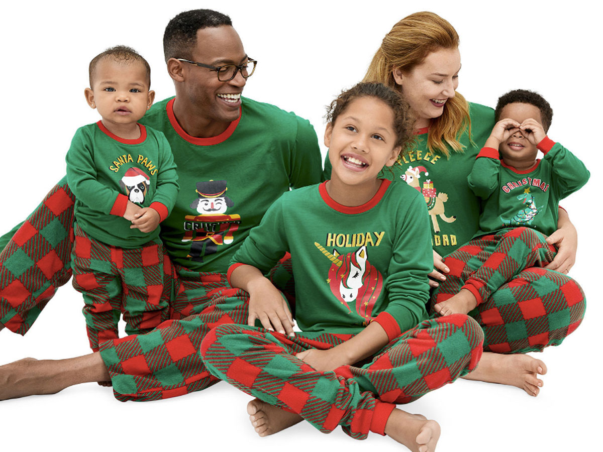 jcpenney green red pajamas 