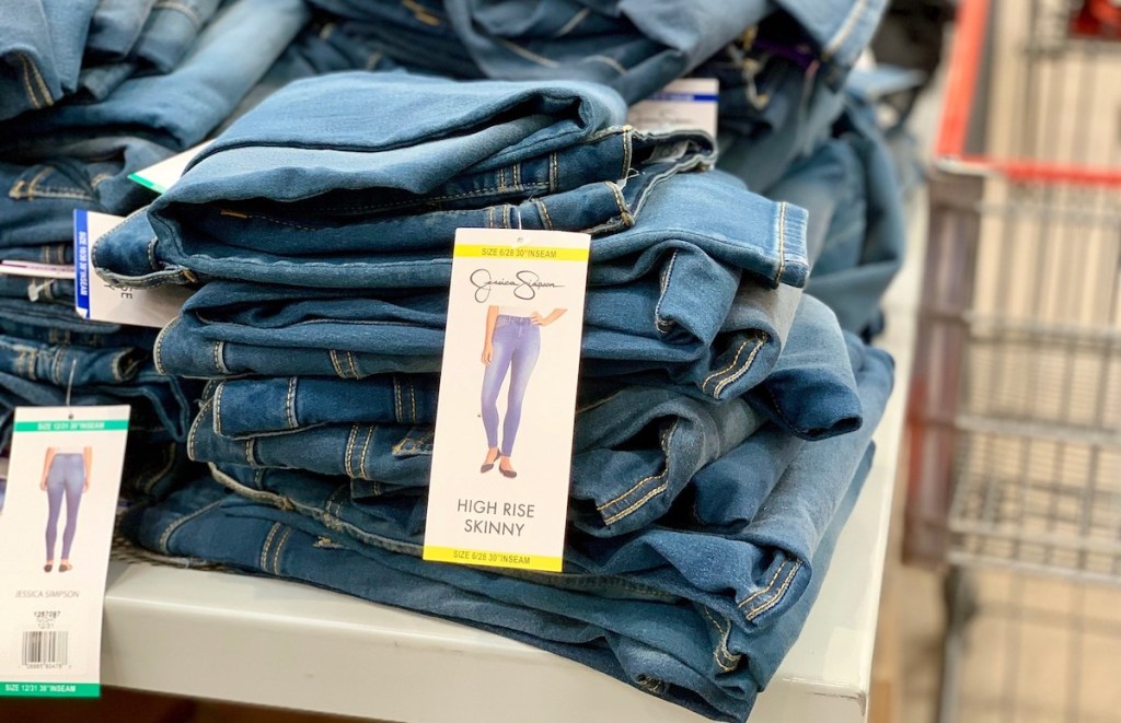 pile of jessica simpson jeans 