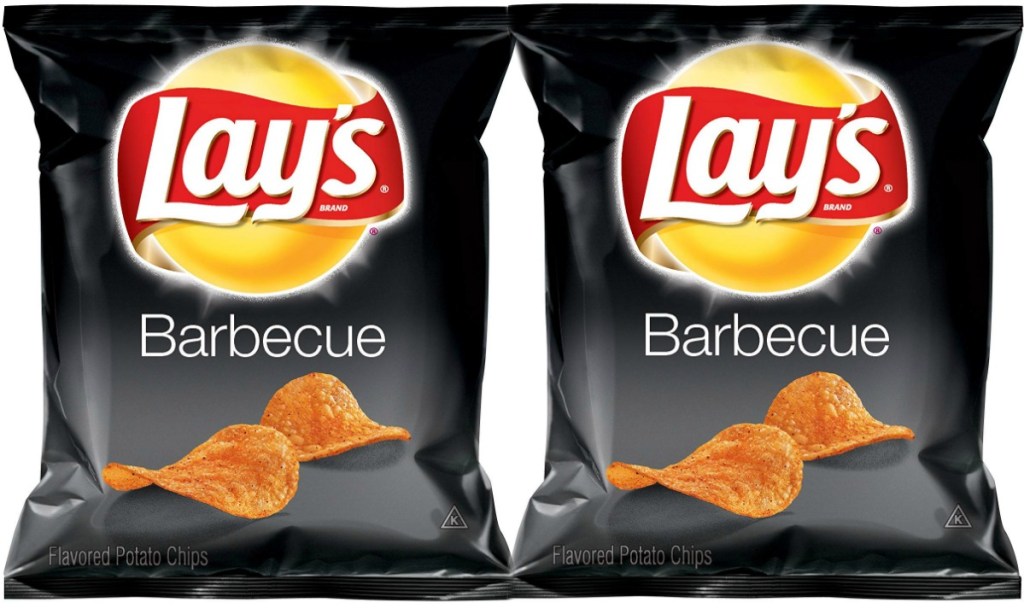 bags of potato chips on white background