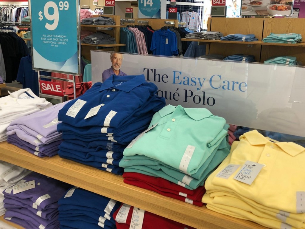 store display with men's shirts