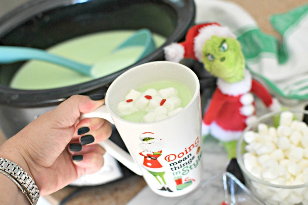 slow cooker grinch hot chocolate