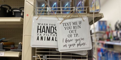 Fun Rustic Farmhouse Bathroom Signs Just $7 at Big Lots