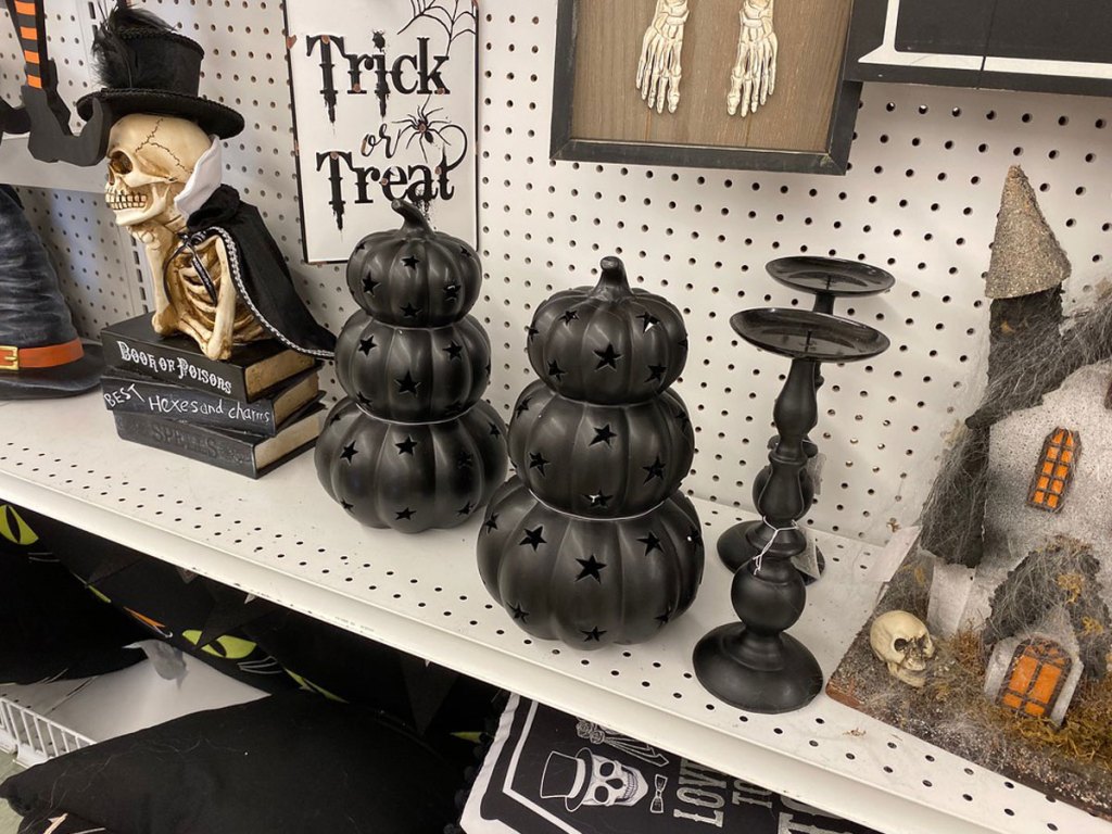 Joann triple black pumpkin with star cut outs