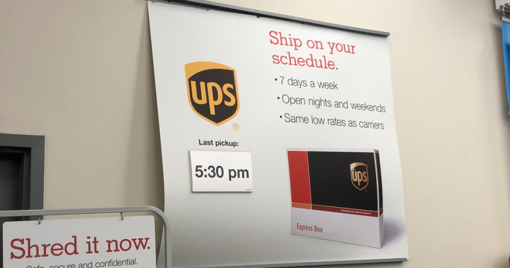 UPS sign at Staples