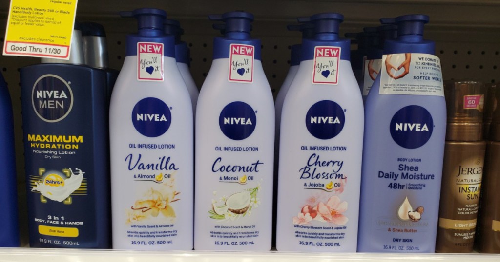 NIVEA Lotion on drugstore shelf