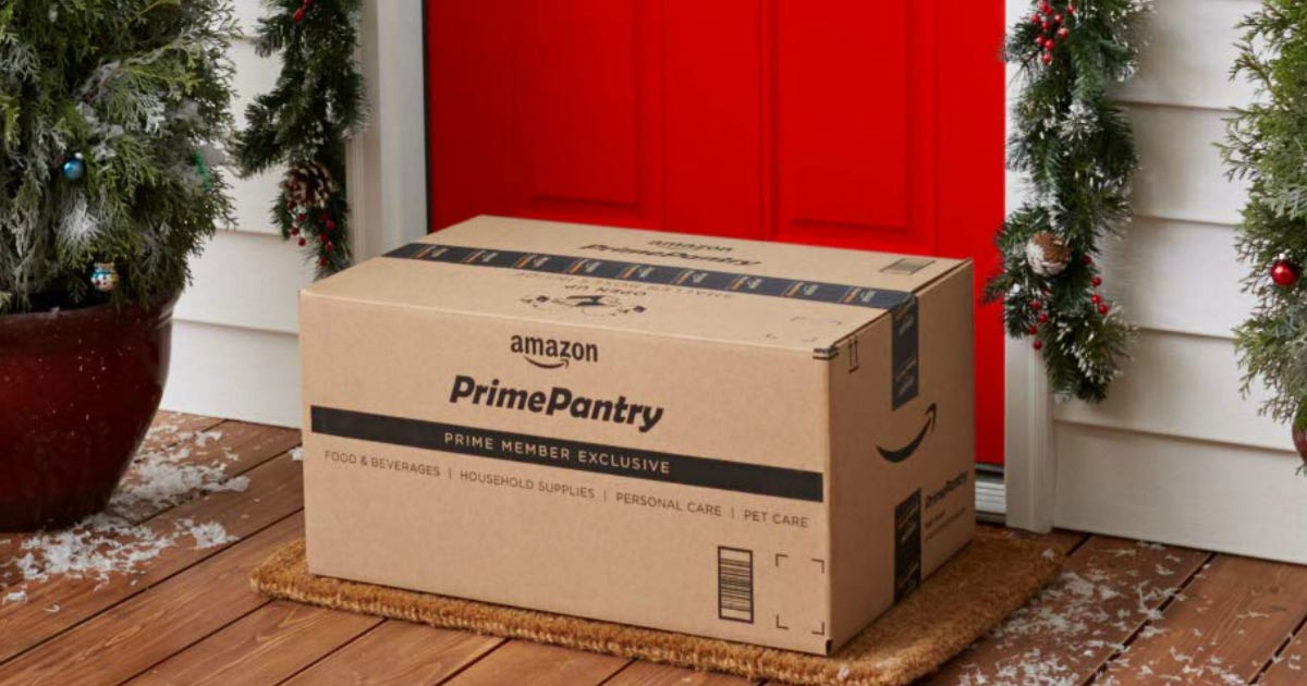 Amazon Prime Pantry Box on doorstep