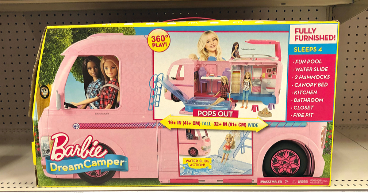 barbie dream camper in box on shelf