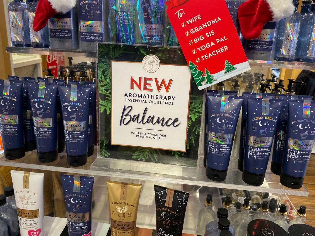 Bath & Body Works Aromatherapy in-store display