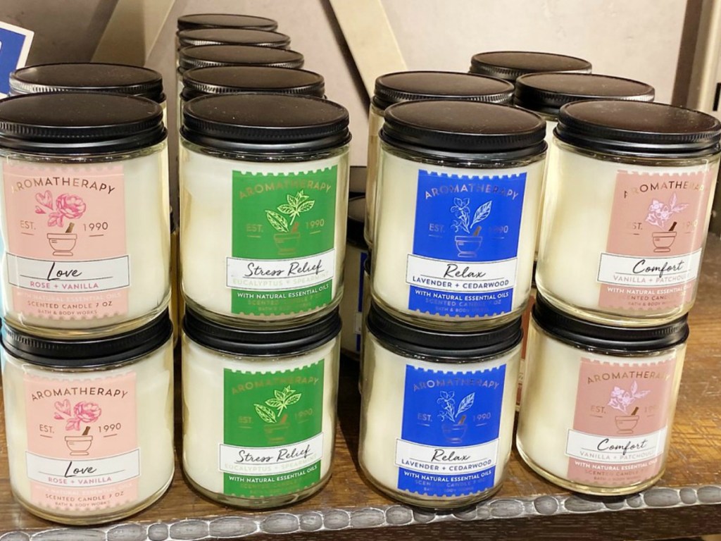 Store display of Bath & Body Works Candles