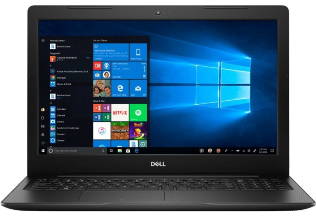 Dell laptop on display at Best Buy