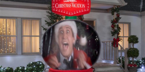 This Video-Projecting 8′ National Lampoon’s Christmas Vacation Snow Globe Plays Movie Clips