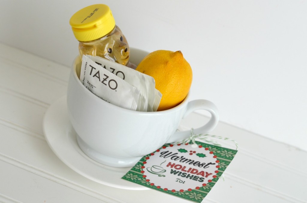 coffee mug and tea gift tag